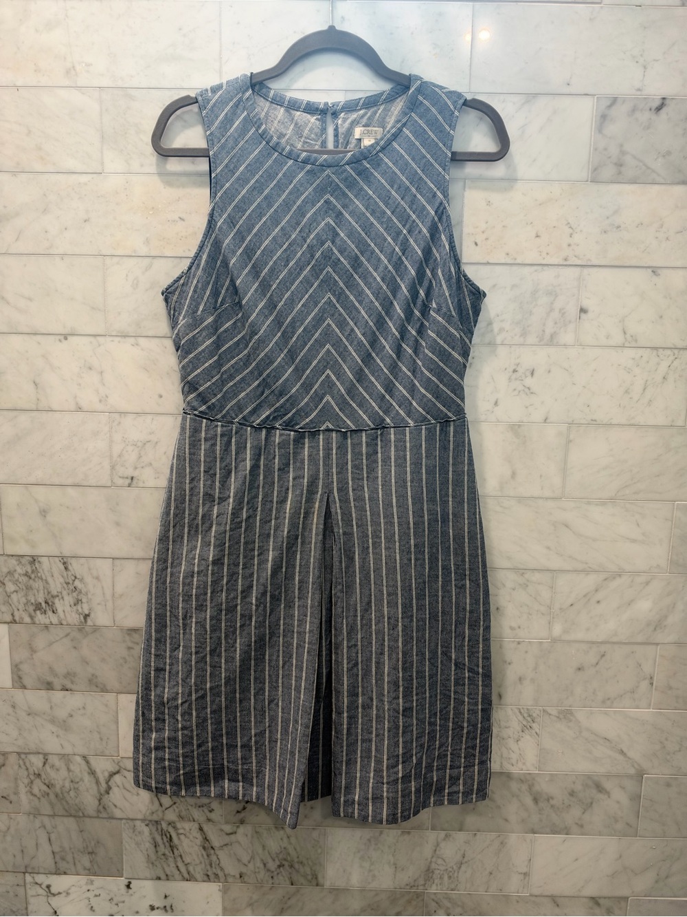 J. Crew Sleeveless Blue & White Striped Women’s Mini Dress size 10